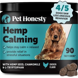 Pet Honesty Calming Hemp Chicken Flavored Calming & Anxiety Chews Supplement for Dogs, 90 count slide 1 of 9