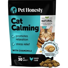 Pet Honesty Dual Texture Chicken Flavored Calming Chews for Cats, 3.7-oz pouch