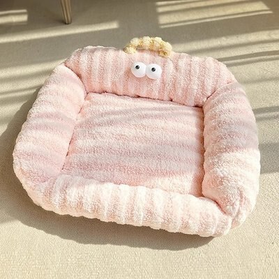 Fairela Fairela Large Striped Furniture Style Sofa Dog & Cat Bed with Removable Cover, Medium, Pink