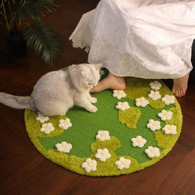 Show full view: Fairela Floral Sisal Dog & Cat Rug Pad, Green, Medium slide 7 of 9