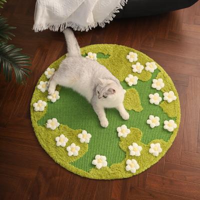 Show full view: Fairela Floral Sisal Dog & Cat Rug Pad, Green, Medium slide 5 of 9