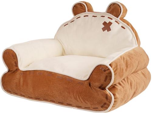 Show full view: Fairela Little Bear Fabric Furniture Style Sofa Dog & Cat Bed with Removable Cover, Brown/White, Medium slide 8 of 8