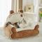 Show in main carousel: Fairela Little Bear Fabric Furniture Style Sofa Dog & Cat Bed with Removable Cover, Brown/White, Medium slide 4 of 8
