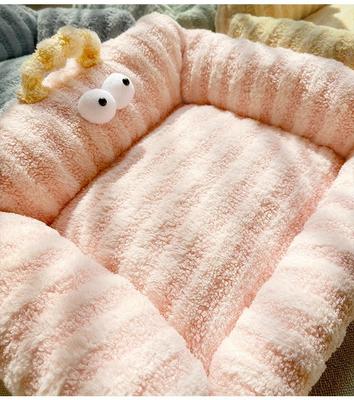 Show full view: Fairela Large Striped Furniture Style Sofa Dog & Cat Bed with Removable Cover, Medium, Pink slide 6 of 6