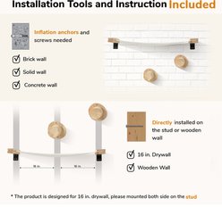 FUKUMARU Cat Wall Perch with Hammock Set, 3 count slide 2 of 6