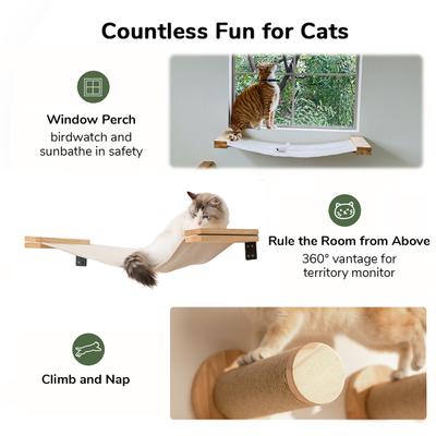 Show full view: FUKUMARU Cat Wall Perch with Hammock Set, 3 count slide 4 of 7