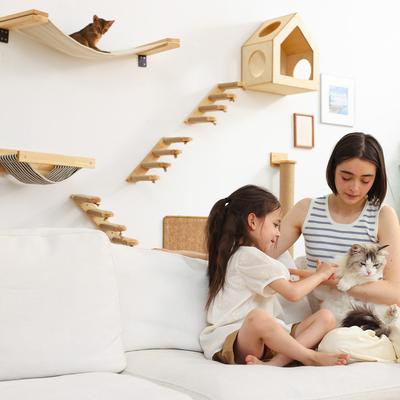 Show full view: FUKUMARU 34-in Wall-Mounted Cat Window Perch, Beige slide 6 of 7