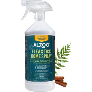 ALZOO Natural Plant Based Flea & Tick Home Spray for Dogs & Cats, 32-fl oz bottle
