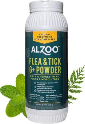 Show full view: ALZOO Flea & Tick G+ Powder for Dogs & Cats, 8-oz bottle slide 2 of 8