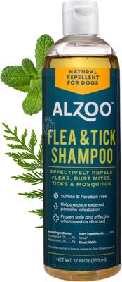 Show full view: ALZOO Natural Plant Based Flea & Tick Shampoo for Dogs, 12-fl oz bottle slide 2 of 8