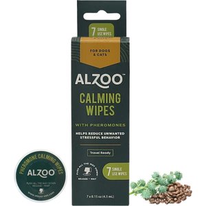 ALZOO Calming Pheromones Dog & Cat Wipes, 7 count
