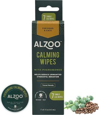 Show full view: ALZOO Calming Pheromones Dog & Cat Wipes, 7 count slide 3 of 11