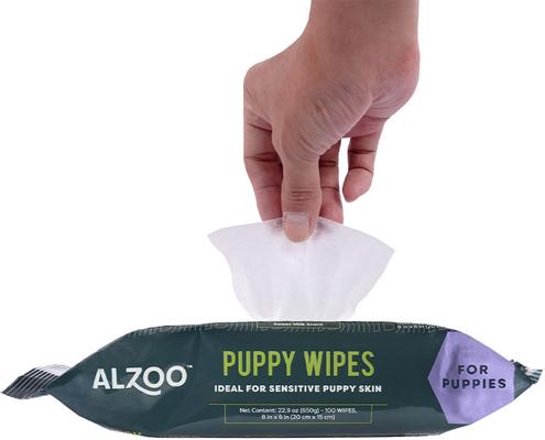 Show full view: ALZOO Plant Based Puppy Dog Grooming Wipes, 100 count slide 3 of 8