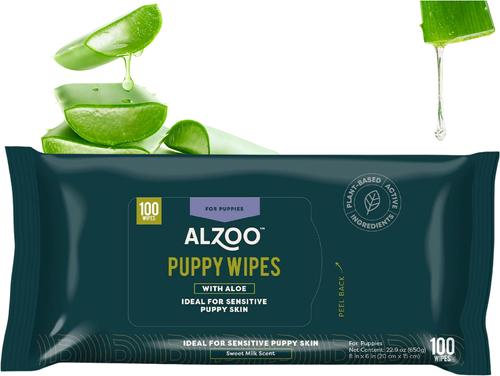 Show full view: ALZOO Plant Based Puppy Dog Grooming Wipes, 100 count slide 2 of 8