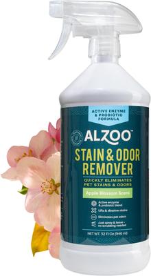 Show full view: ALZOO Stain & Odor Remover Dog & Cat Deodorizer Spray, Apple Blossom, 32-fl oz bottle slide 3 of 8