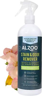 Show full view: ALZOO Stain & Odor Remover Dog & Cat Deodorizer Spray, Apple Blossom, 16-fl oz bottle slide 3 of 8
