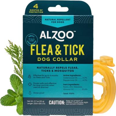 Show full view: ALZOO Natural Plant Based Flea & Tick Collar for Dogs, Small slide 2 of 8