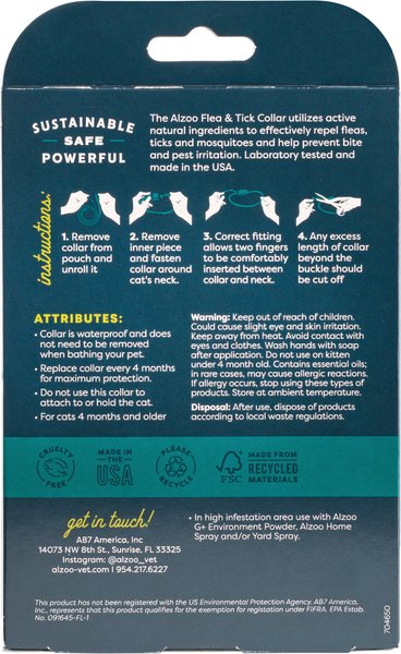 Show full view: ALZOO Natural Plant Based Flea & Tick Collar for Cats slide 3 of 8