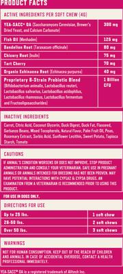 Show full view: Rocco & Roxie Supply Co. Duck Flavored Allergy Soft Chew Supplement for Dogs, 60 count slide 8 of 9