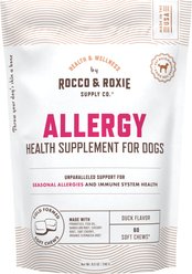 Rocco & Roxie Supply Co. Duck Flavored Allergy Soft Chew Supplement for Dogs, 60 count