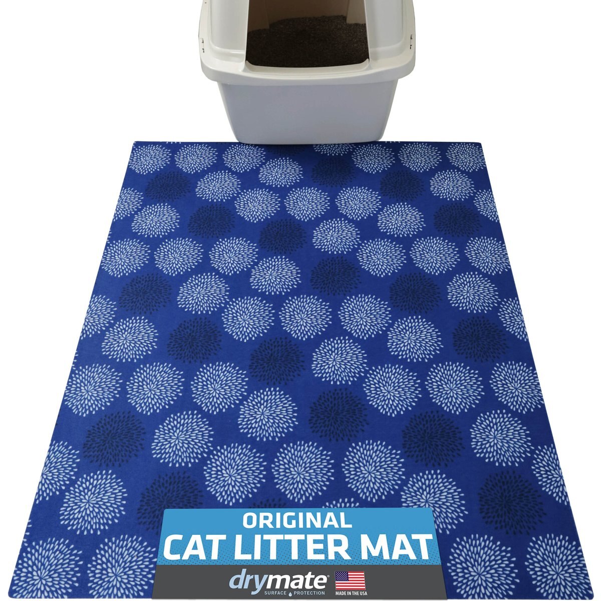 Drymate Protective & Decorative Cat Litter Mat, Medicine Blue, X-Large, 29-in x 36-in