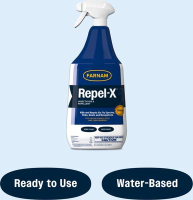 Show full view: Farnam Repel-X Horse Insecticide & Repellent, 32-fl oz bottle, bundle of 4 slide 6 of 8