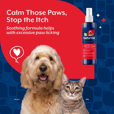 Show full view: NaturVet Aller 911 Allergy Aid Anti-Lick Paw Plus Aloe Vera Dog & Cat Spray, 8-oz bottle & NaturVet Aller-911 Allergy Aid Plus Antioxidants Cat & Dog Soft Chews, 180 count slide 4 of 9