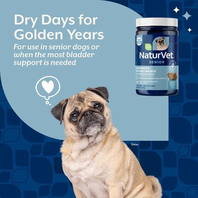 Show full view: NaturVet Advanced Incontinence Hickory Smoked Bacon Flavored Senior Supplement for Dogs, 60 count slide 3 of 8