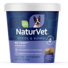 NaturVet No Toot Plus Fennel Soft Chews Digestive Supplement for Dogs, 70 count