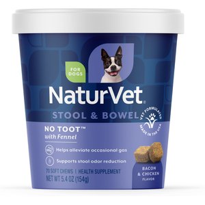 NaturVet No Toot Stool & Bowel Bacon & Chicken Flavored Supplement for Dogs, 70 count