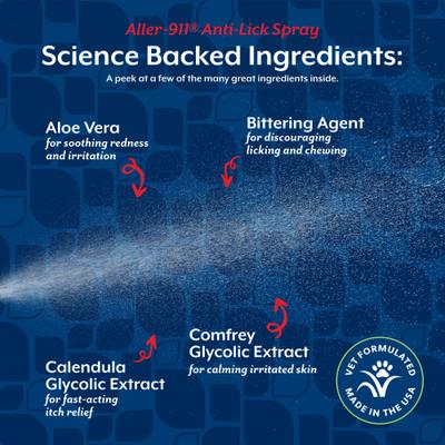 Show full view: NaturVet Aller 911 Allergy Aid Anti-Lick Paw Plus Aloe Vera Dog & Cat Spray, 8-oz bottle & NaturVet Aller-911 Allergy Aid Plus Antioxidants Cat & Dog Soft Chews, 180 count slide 5 of 9