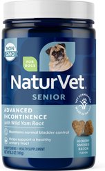NaturVet Advanced Incontinence Hickory Smoked Bacon Flavored Senior Supplement for Dogs, 60 count