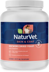 NaturVet Brewers Dried Yeast Skin & Coat Powder Supplement for Dogs & Cats, 4-lb tub