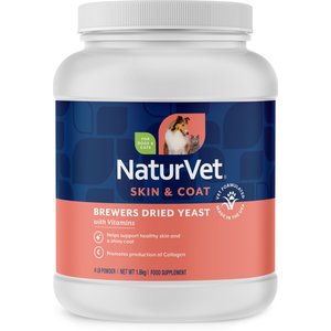 NaturVet Brewers Dried Yeast Skin & Coat Powder Supplement for Dogs & Cats, 4-lb tub