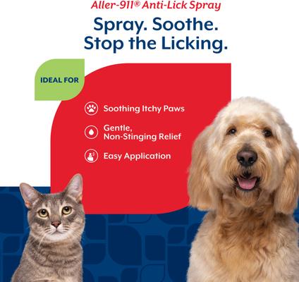 Show full view: NaturVet Aller-911 Anti-Lick Spray with Aloe Vera for Dogs & Cats, 8-fl oz bottle slide 3 of 11