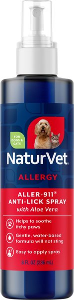 Show full view: NaturVet Aller-911 Anti-Lick Spray with Aloe Vera for Dogs & Cats, 8-fl oz bottle slide 1 of 11