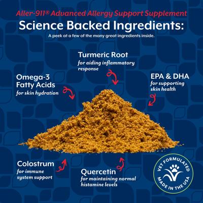 Show full view: NaturVet Aller-911 Allergy Aid Supplement Powder for Dogs & Cats, 9-oz bag slide 5 of 11