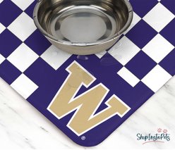 ShopInstaPets Washington Huskies Food & Water Bowl Placemat, Purple, One Size slide 2 of 3