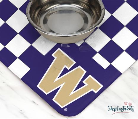 Show full view: ShopInstaPets Washington Huskies Food & Water Bowl Placemat, Purple, One Size slide 3 of 3