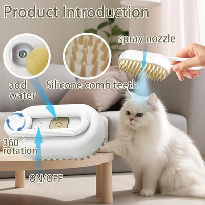 Show full view: Fido Fave Steam Brush & Flea Comb Dog & Cat Grooming Set, White, 2 count slide 2 of 8