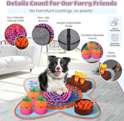 Show full view: HOMAGICO Snuffle Mat Interactive Puzzle Dog, Cat & Rabbit Toy, Large: 32x20-in, Red slide 5 of 8