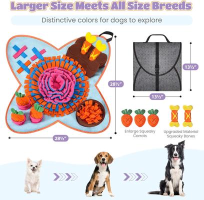 Show full view: HOMAGICO Snuffle Mat Interactive Puzzle Dog, Cat & Rabbit Toy, Large: 32x20-in, Red slide 2 of 8