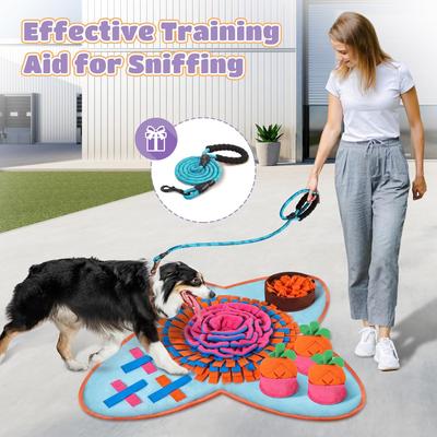 Show full view: HOMAGICO Snuffle Mat Interactive Puzzle Dog, Cat & Rabbit Toy, Large: 32x20-in, Red slide 3 of 8