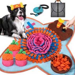HOMAGICO Snuffle Mat Interactive Puzzle Dog, Cat & Rabbit Toy, Large: 32x20-in, Red