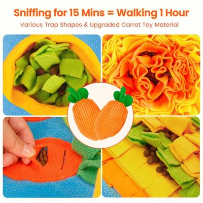 Show full view: HOMAGICO Snuffle Mat Interactive Puzzle Dog, Cat & Rabbit Toy, Large: 32x20-in, Blue slide 6 of 9