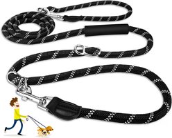 SlowTon Hands-Free Nylon Dog Leash, 10-ft long, 1/2-in wide, Black