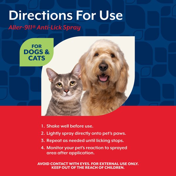 Show full view: NaturVet Aller-911 Anti-Lick Spray with Aloe Vera for Dogs & Cats, 8-fl oz bottle slide 6 of 11