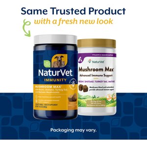NaturVet Mushroom Max Immunity Hickory Smoked Bacon Flavored Supplement for Dogs & Cats, 120 count