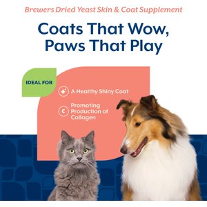 NaturVet Brewers Dried Yeast Skin & Coat Supplement Tablets for Dogs & Cats, 1000 count