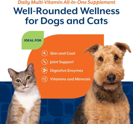 Show full view: NaturVet Daily Multi-Vitamin All-In-One Powder Supplement for Dogs & Cats, 13-oz bag slide 4 of 8